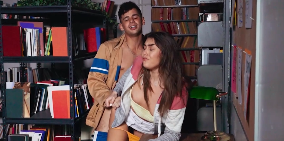 College Students Selina Bentz Kai Can’t Hold Their Sexual Urges Get Fucked In The Library